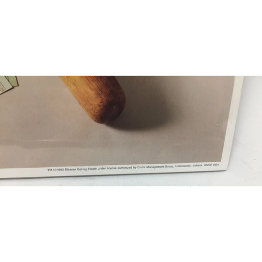 Vintage 1993 No. 6 the Iron Horse- Lou Gehrig Baseball Poster - A+ Stuff