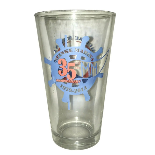 MEINKE MARINA Anniversary Glass & Shot Glass 1979-2014 - Cocktail Glass Set Souvenir CURTICE OHIO Meinke Marina