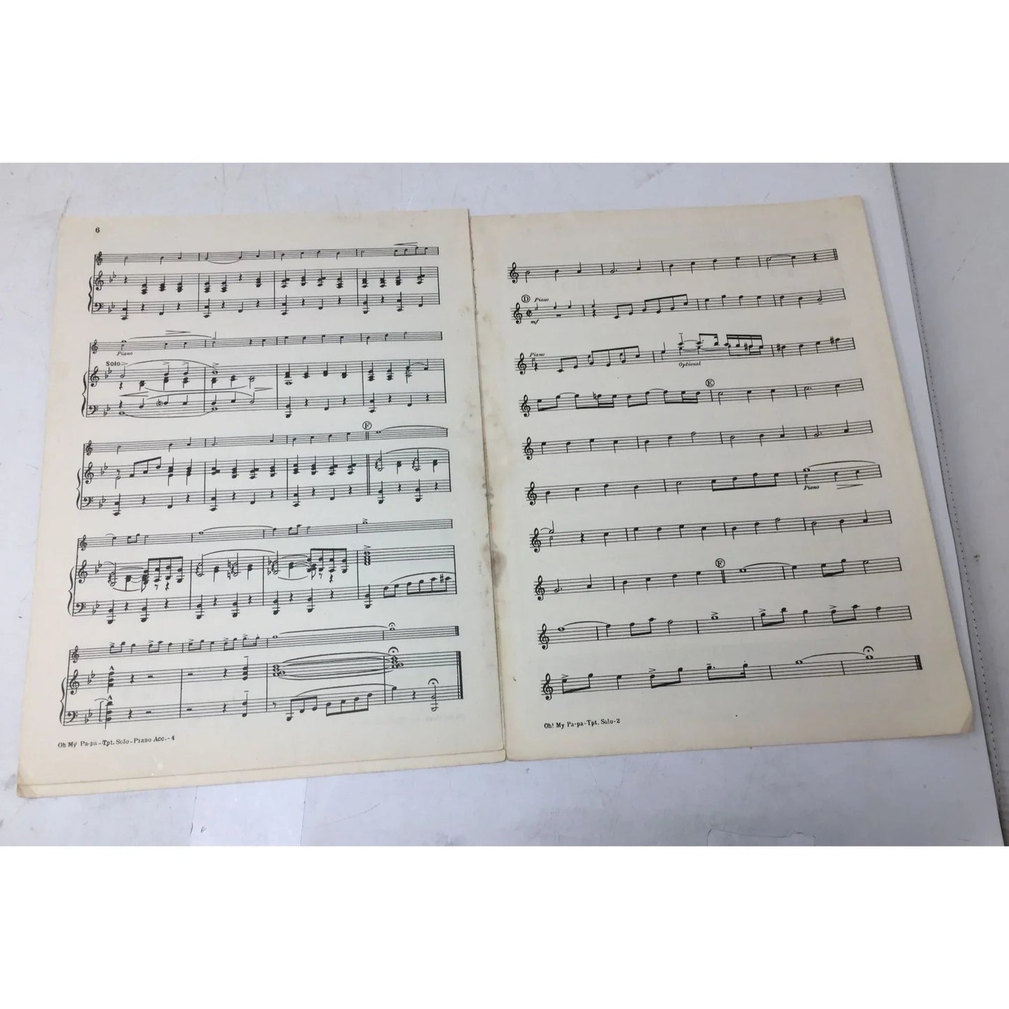 Oh! My Pa - Pa (O Mein Papa) by Paul Burkhard - A+ Stuff - SHEET MUSIC - A+ Stuff