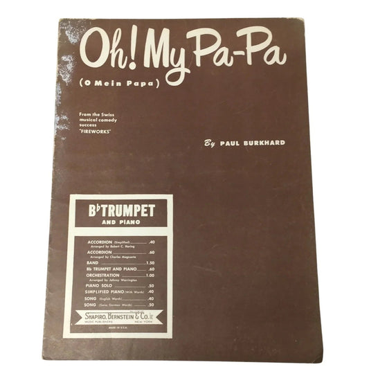 Oh! My Pa - Pa (O Mein Papa) by Paul Burkhard - A+ Stuff - SHEET MUSIC - A+ Stuff