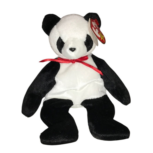 TY Beanie Baby Fortune - Panda - Star - 1998 - PE Pellets - stamp - gasport - 1997 swing date TY Beanie Baby A+ Stuff Plush Toys / Stuffed Animals