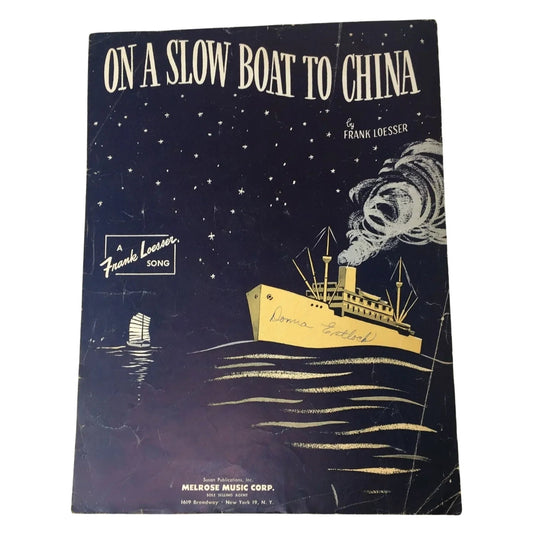 ''On a Slow Boat to China'' by Frank Loesser Vintage sheet music - A+ Stuff - sheet music - A+ Stuff