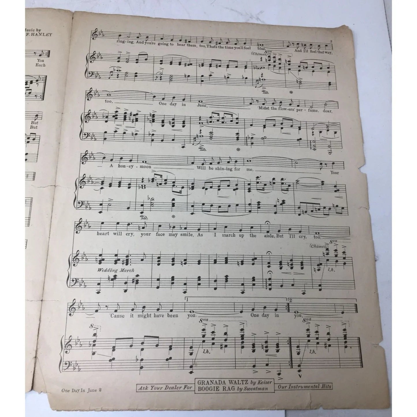 ''ONE DAY IN JUNE'' ANTIQUE SHEET MUSIC BOOK - A+ Stuff - sheet music - A+ Stuff