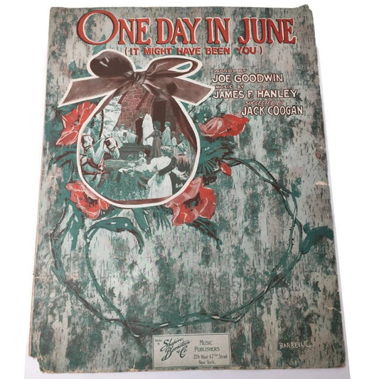 ''ONE DAY IN JUNE'' ANTIQUE SHEET MUSIC BOOK - A+ Stuff - sheet music - A+ Stuff