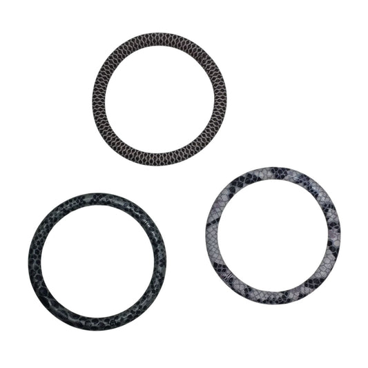 Snakeskin Patterned Stretchy Bangle Bracelets - Set of (3)