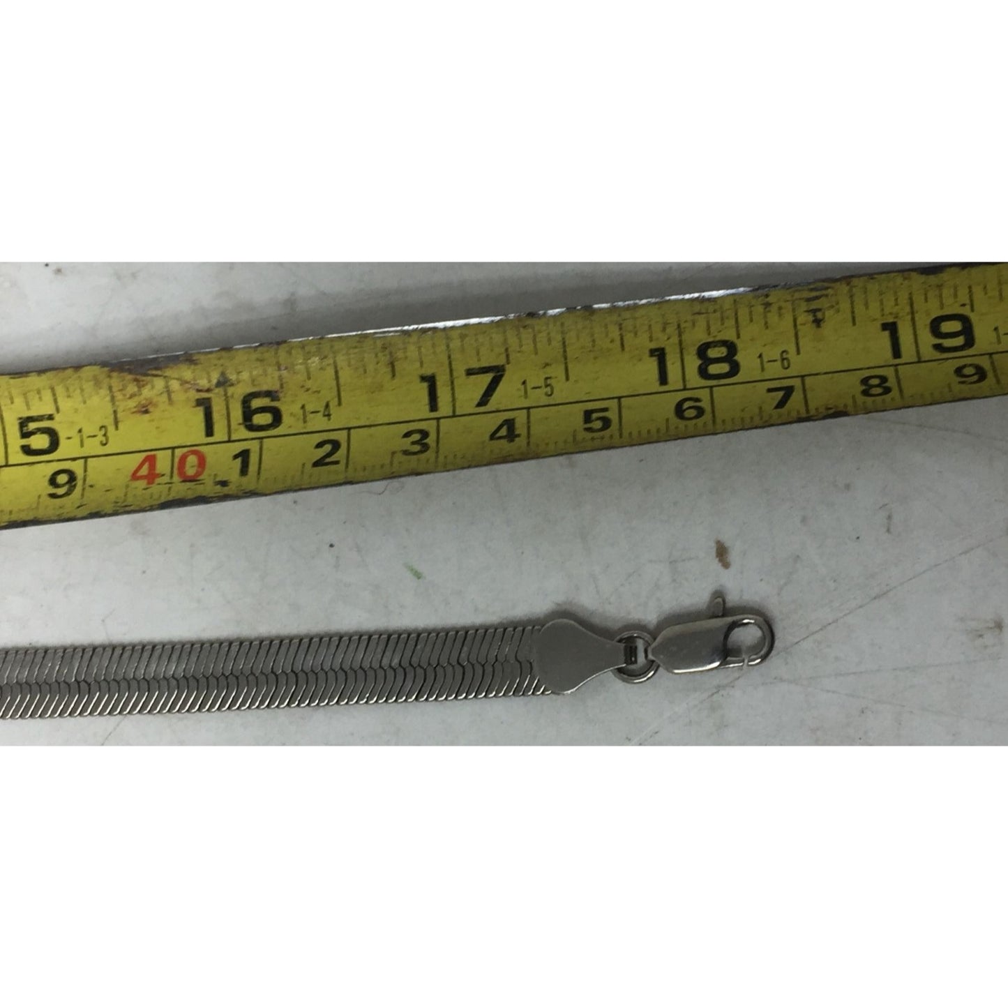 Men's Silver Tone Flat Herringbone Collar Necklace