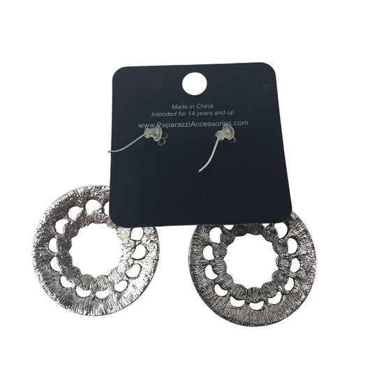 Paparazzi Silver and Black Omega Earrings - New with tags - paparazzi - Earrings - A+ Stuff