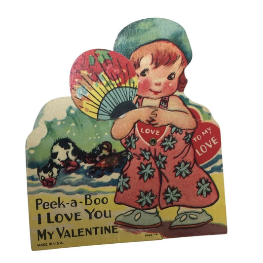 ''Peek - a - boo I Love you my Valentine'' Valentine's Day Card - A+ Stuff - Collectibles - A+ Stuff