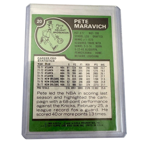 Pete Maravich New Orleans Jazz 1977 - 78 Season Topps Basketball Trading Card - Topps - A+ Stuff