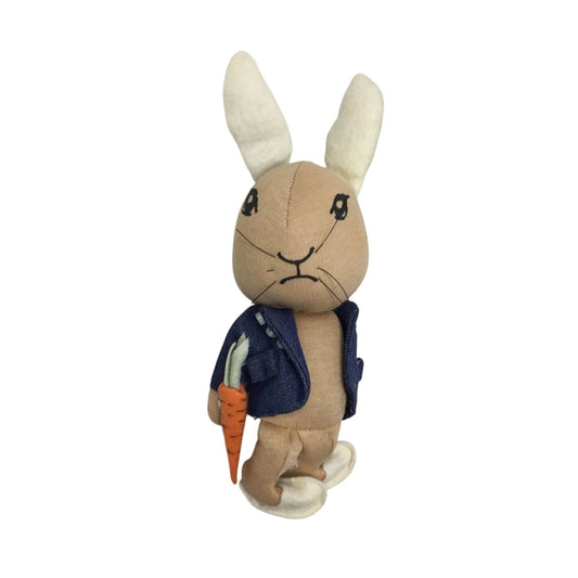 Peter Rabbit Wearing Blue Coat Plush Stuffed Animal Holding Carrot - A+ Stuff - Stuffed Animals - A+ Stuff