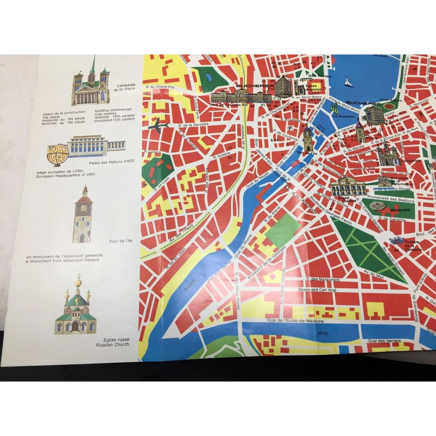 Plan De La Ville De Map Of Geneve (Geneva Switzerland) - A+ Stuff - Souvenir - A+ Stuff