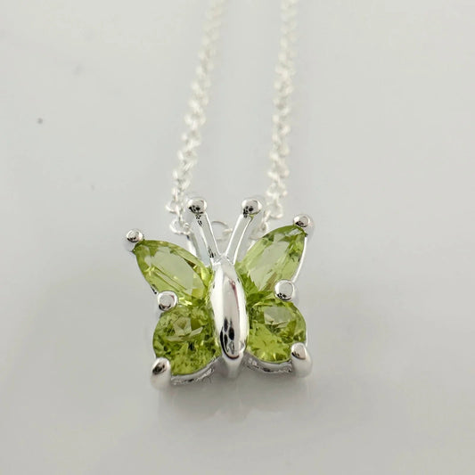 Pretty Natural Green Peridot Butterfly Necklace - Unbranded - Necklace with Pendant - A+ Stuff