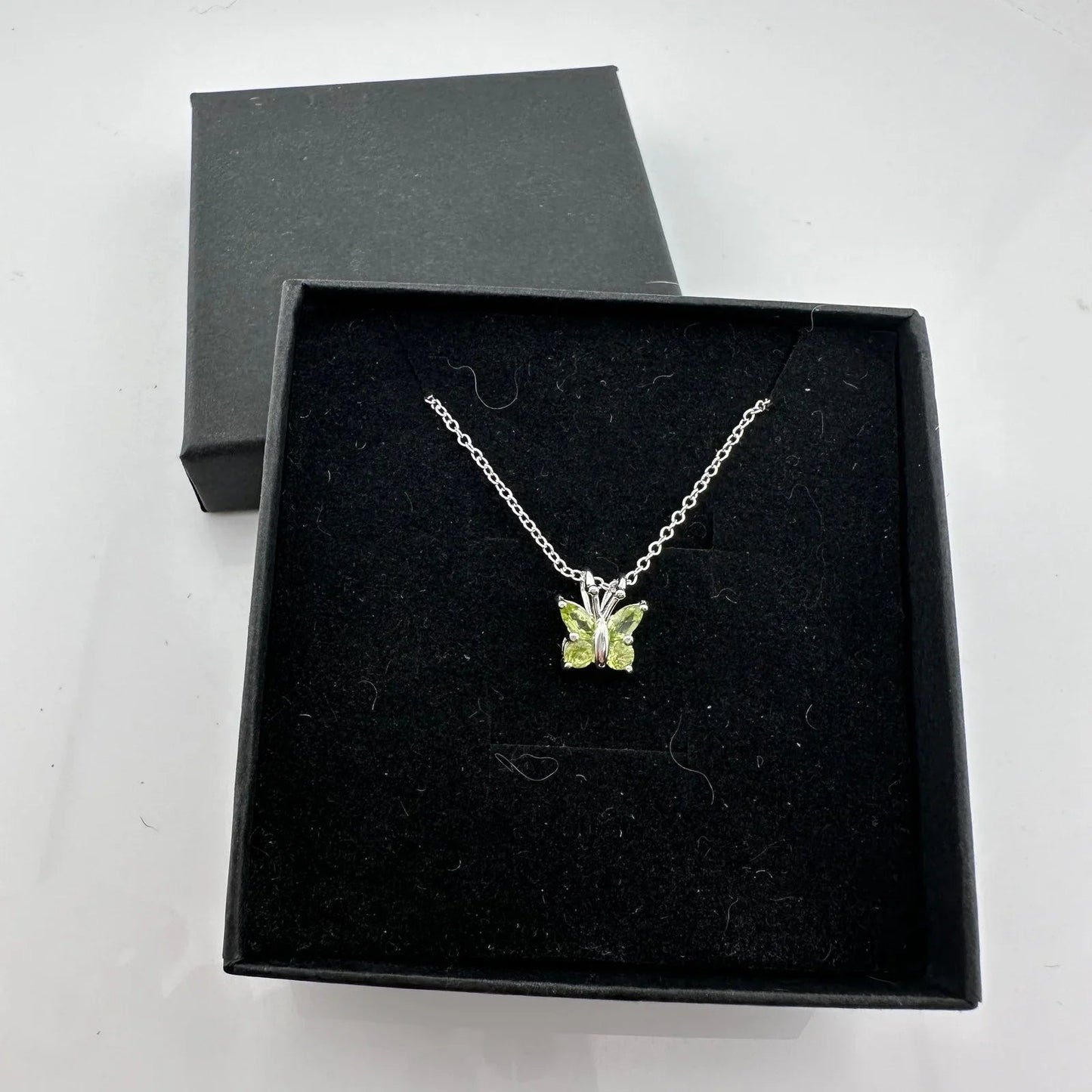 Pretty Natural Green Peridot Butterfly Necklace - Unbranded - Necklace with Pendant - A+ Stuff