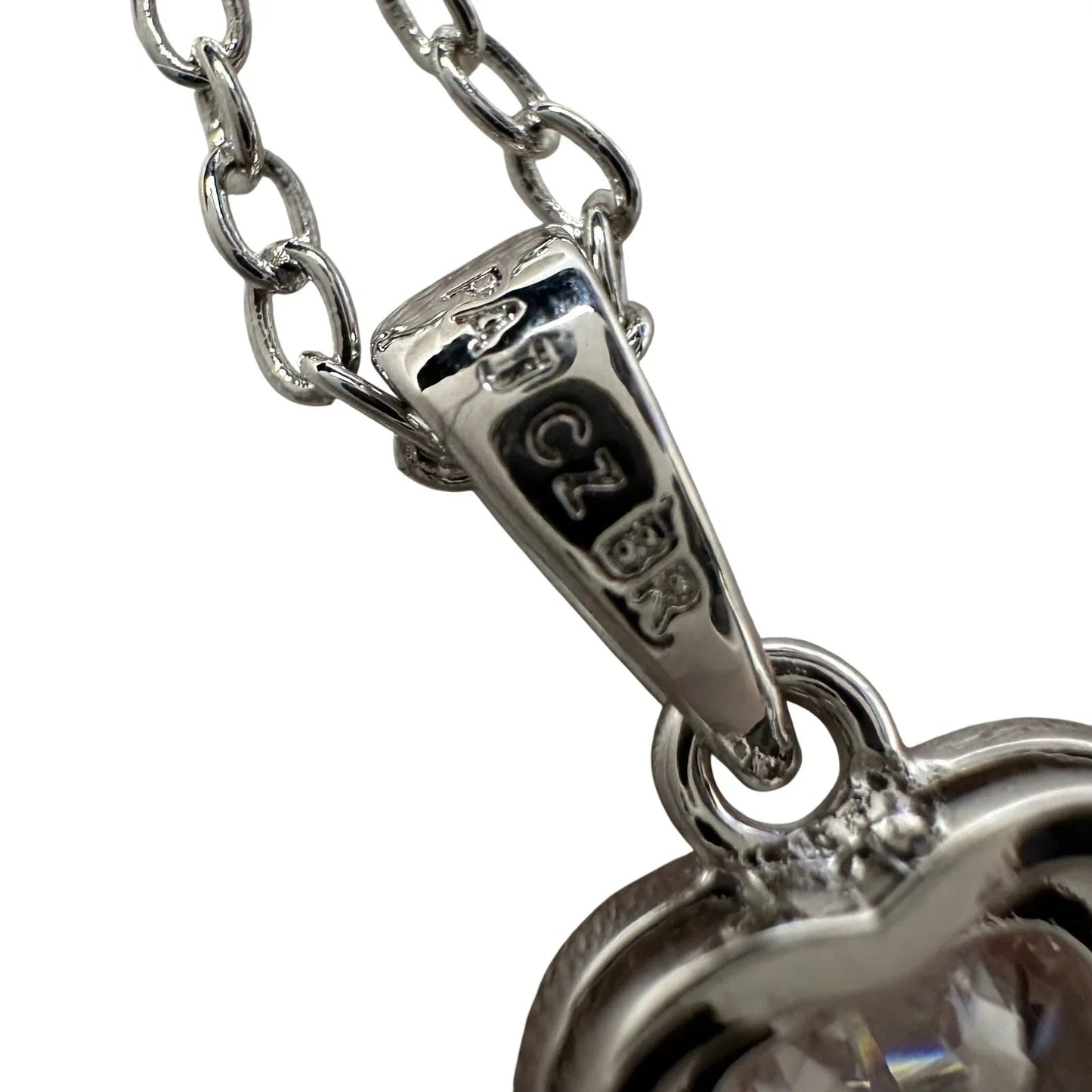 Pretty Rhodium Plated Pink Topaz and Zirconia Heart Necklace - PAJ - Pendant with Necklace - A+ Stuff
