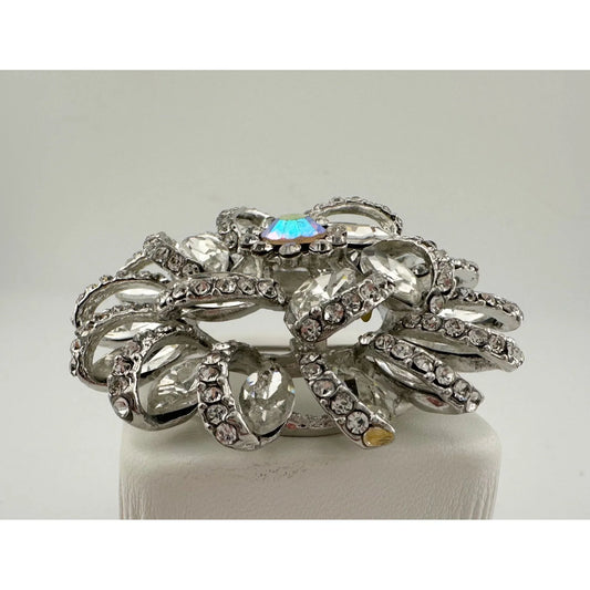Beautiful Rhinestone Floral Swirl Brooch - A+ Stuff