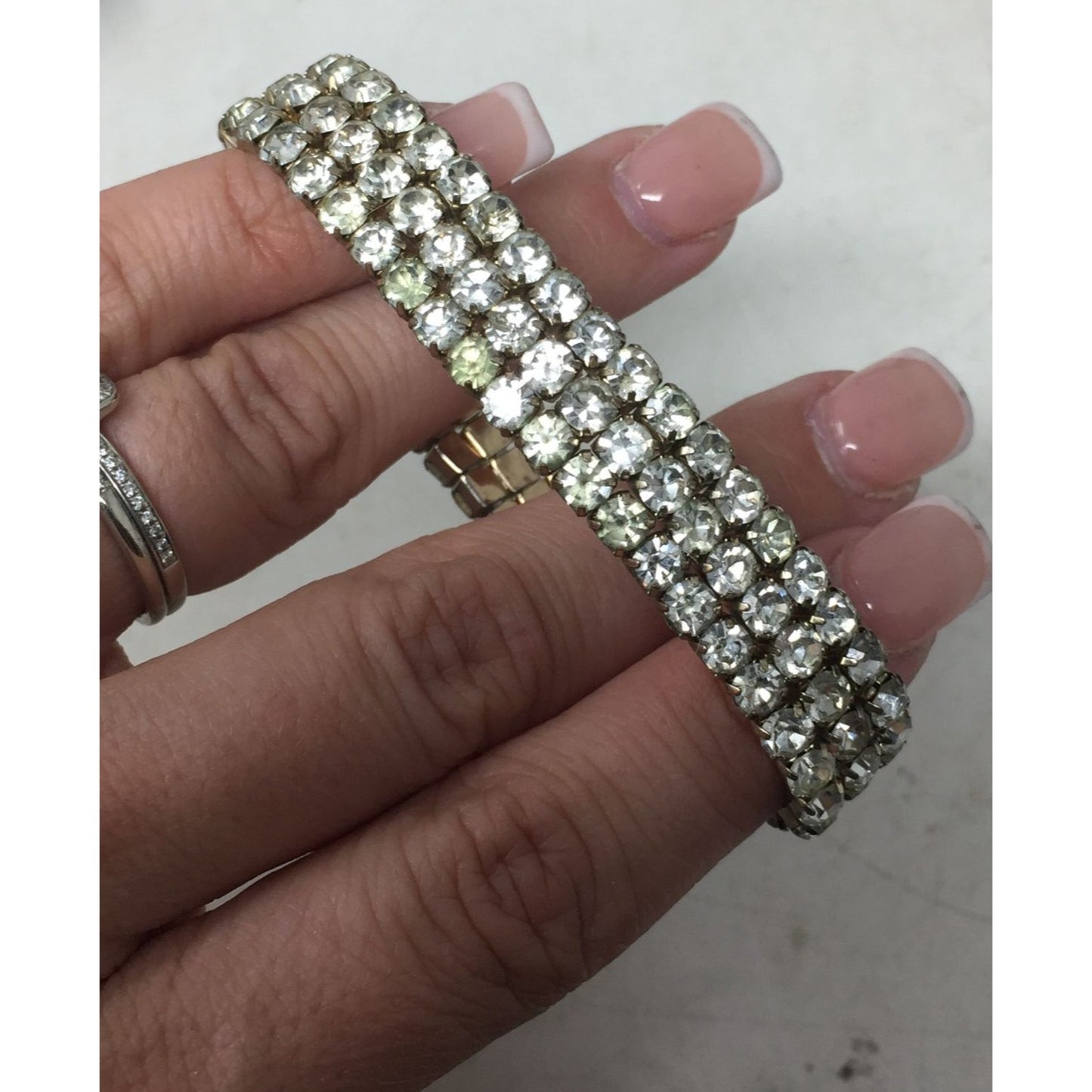 Women's Classy Elegant Silver Toned Rhinestone Bracelet