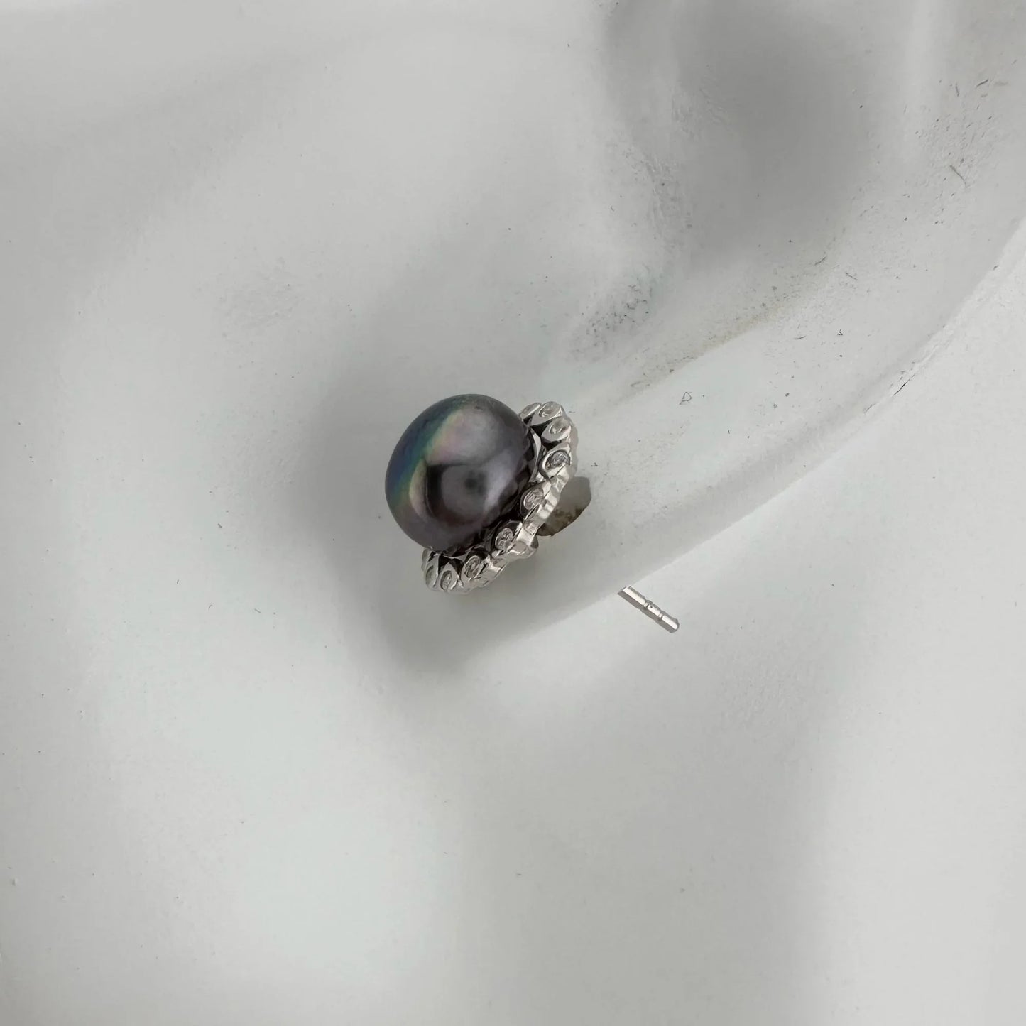 Peacock Pearl Halo Stud Earrings - A+ Stuff