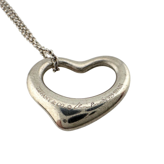 Tiffany & Co Elsa Peretti Open Heart Necklace in Sterling Silver 17"