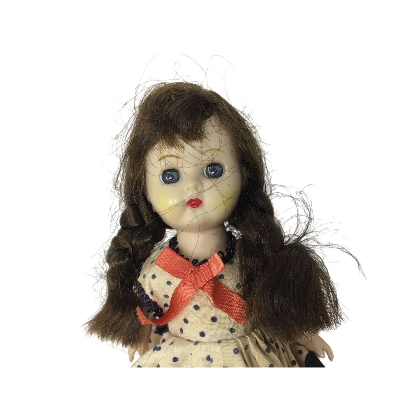 Vintage Blue Eyed, Brunette Doll Wearing Braids with Clothing/Accessories - A+ Stuff