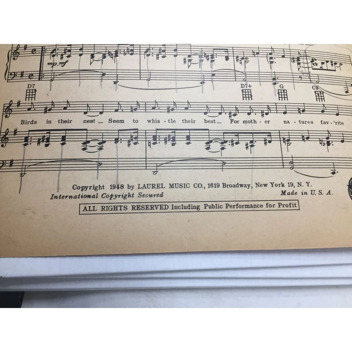 ''RAMBLING ROSE'' By Joseph McCarthy JR/Joe Burke - A+ Stuff - SHEET MUSIC - A+ Stuff