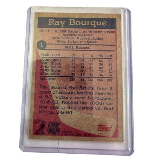 Ray Bourque - Bruins - 1984 - 85 Season Topps Hockey Trading Card - Topps - A+ Stuff