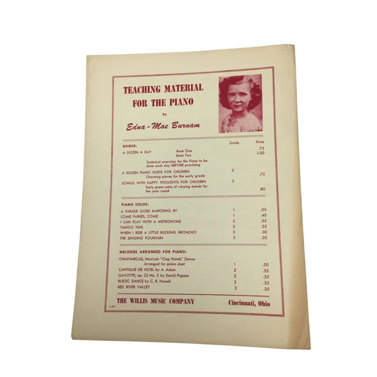 ''RED RIVER VALLEY'' Arranged for the Piano by Edna Mae Burnam - A+ Stuff - SHEET MUSIC - A+ Stuff