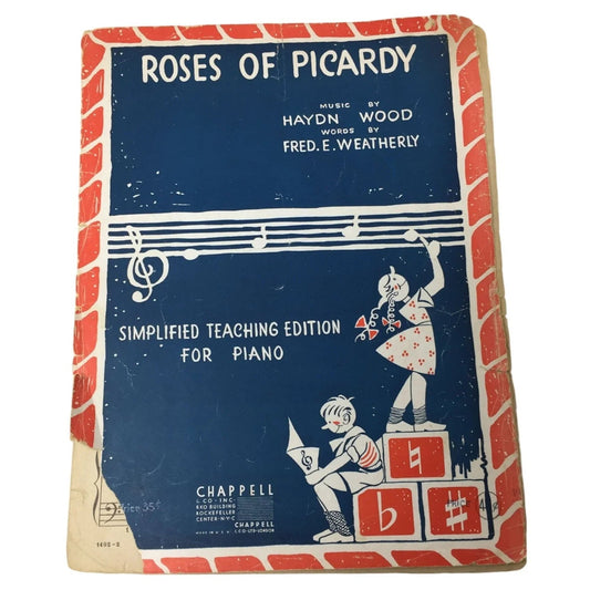 ''Roses Of Picardy'' by Hadyn Wood/Fred E Weatherly Vintage Sheet Music - A+ Stuff - sheet music - A+ Stuff