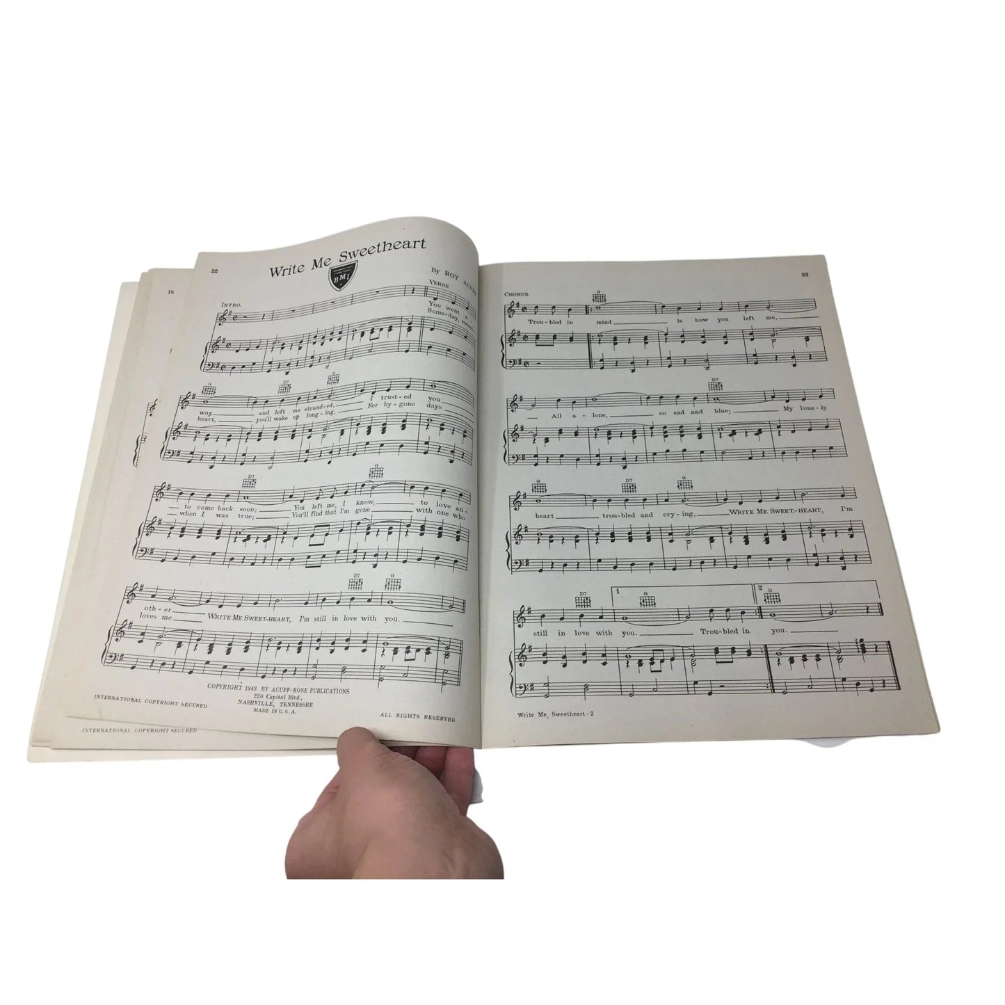 ''Roy Acuff and his Smoky Mountain Songs'' Vintage sheet music - A+ Stuff - SHEET MUSIC - A+ Stuff