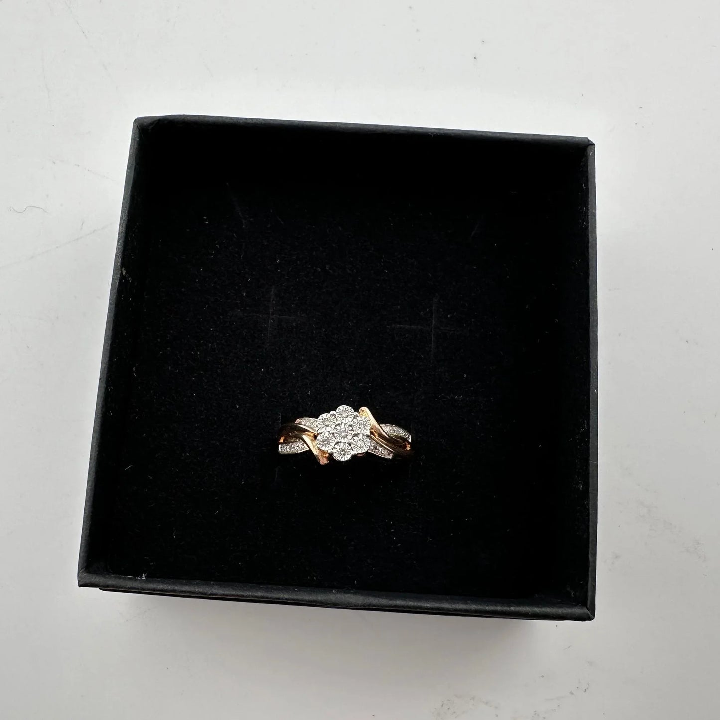 Two Tone Natural Diamond Sweetheart Ring Size 6.75 - A+ Stuff