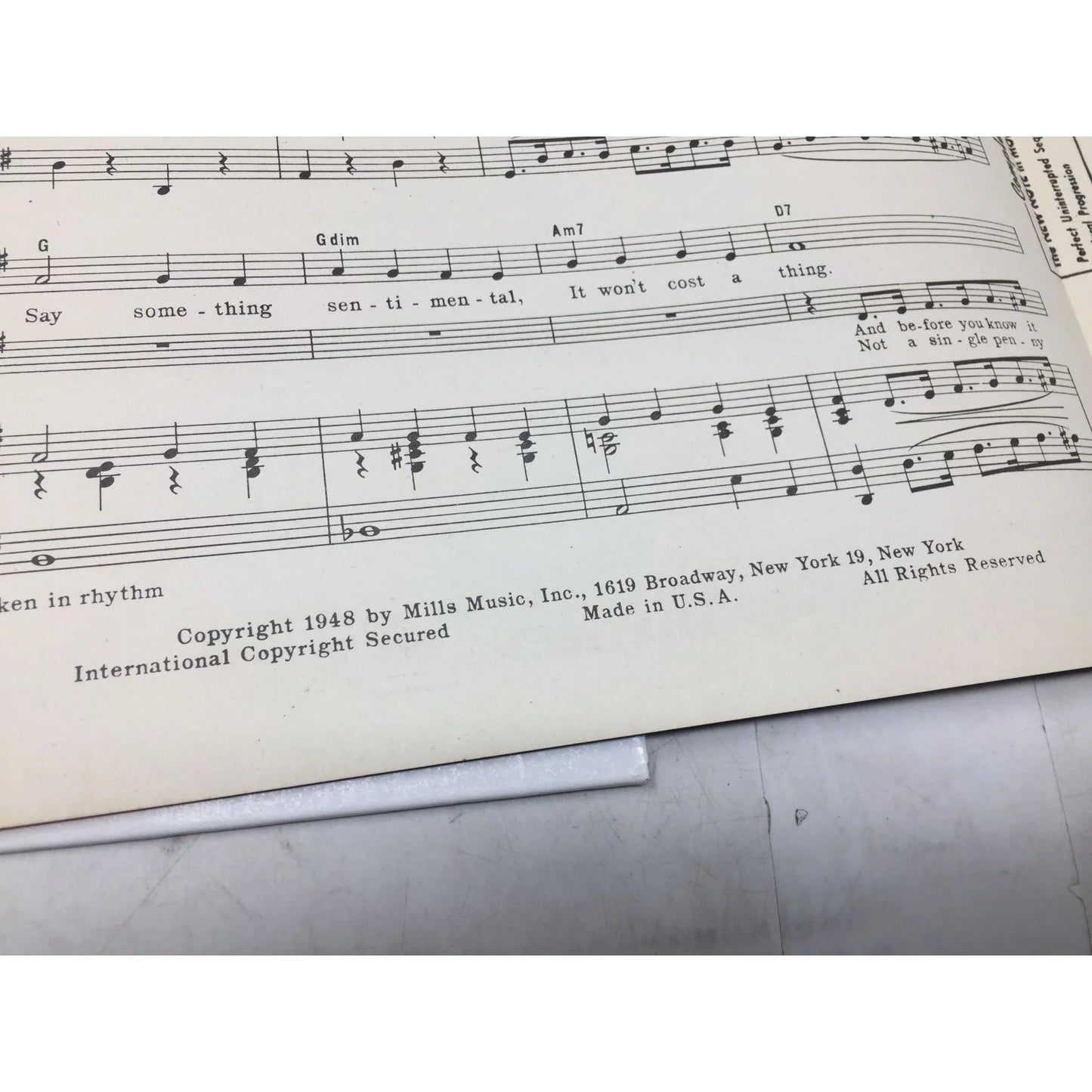 ''Say something sweet to your sweetheart'' by Sid Tepper/Roy Brodsky - A+ Stuff - SHEET MUSIC - A+ Stuff