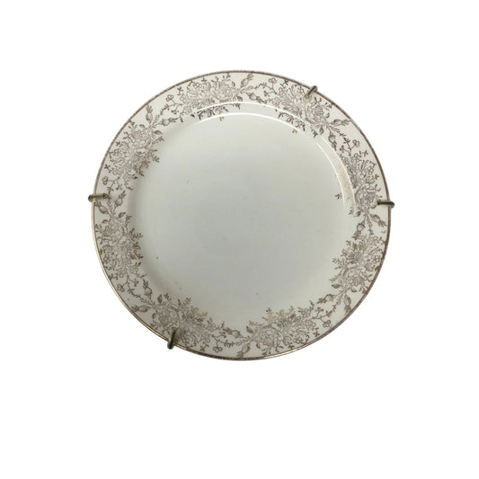 Set of 3 Vintage Plates with Gold Tone Flower Patterned Rim - A+ Stuff