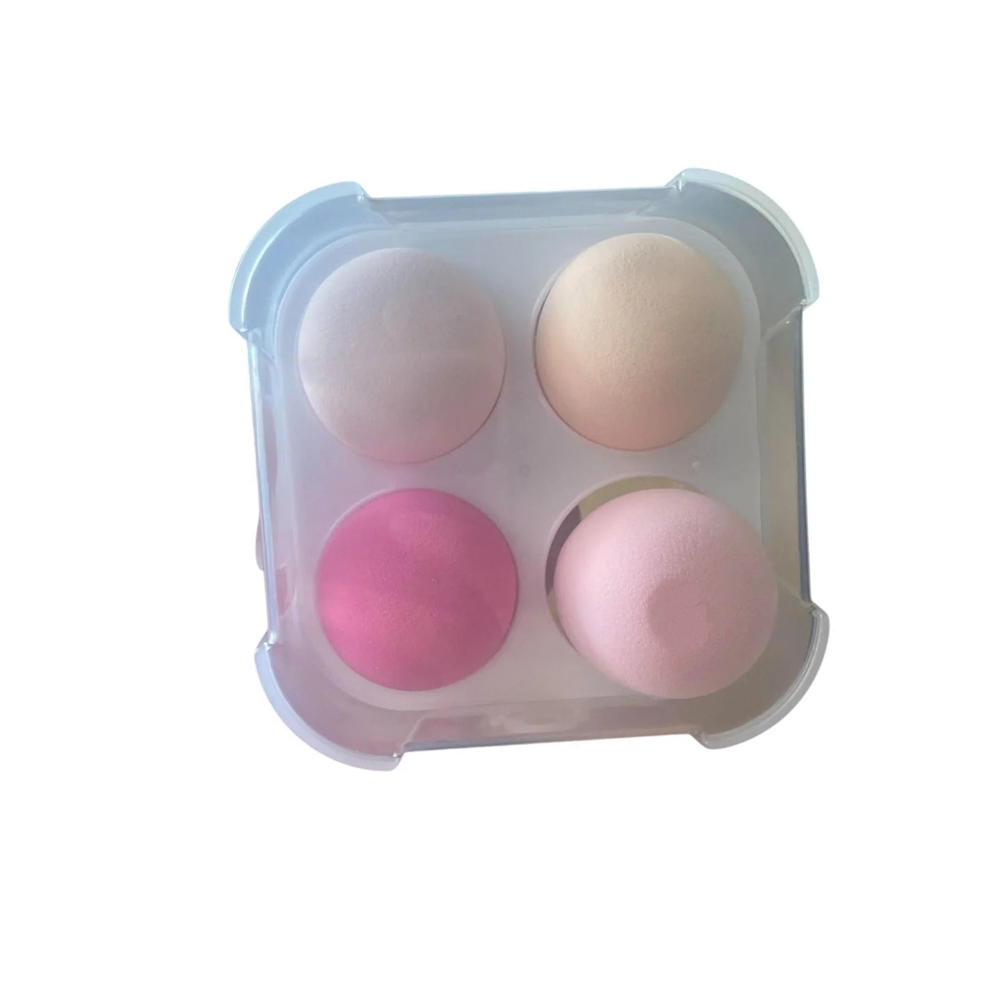 Set of 4 Pink Beauty Face Makeup Blenders/Sponges with Clear Storage Case - A+ Stuff - Make Up Brushes - A+ Stuff