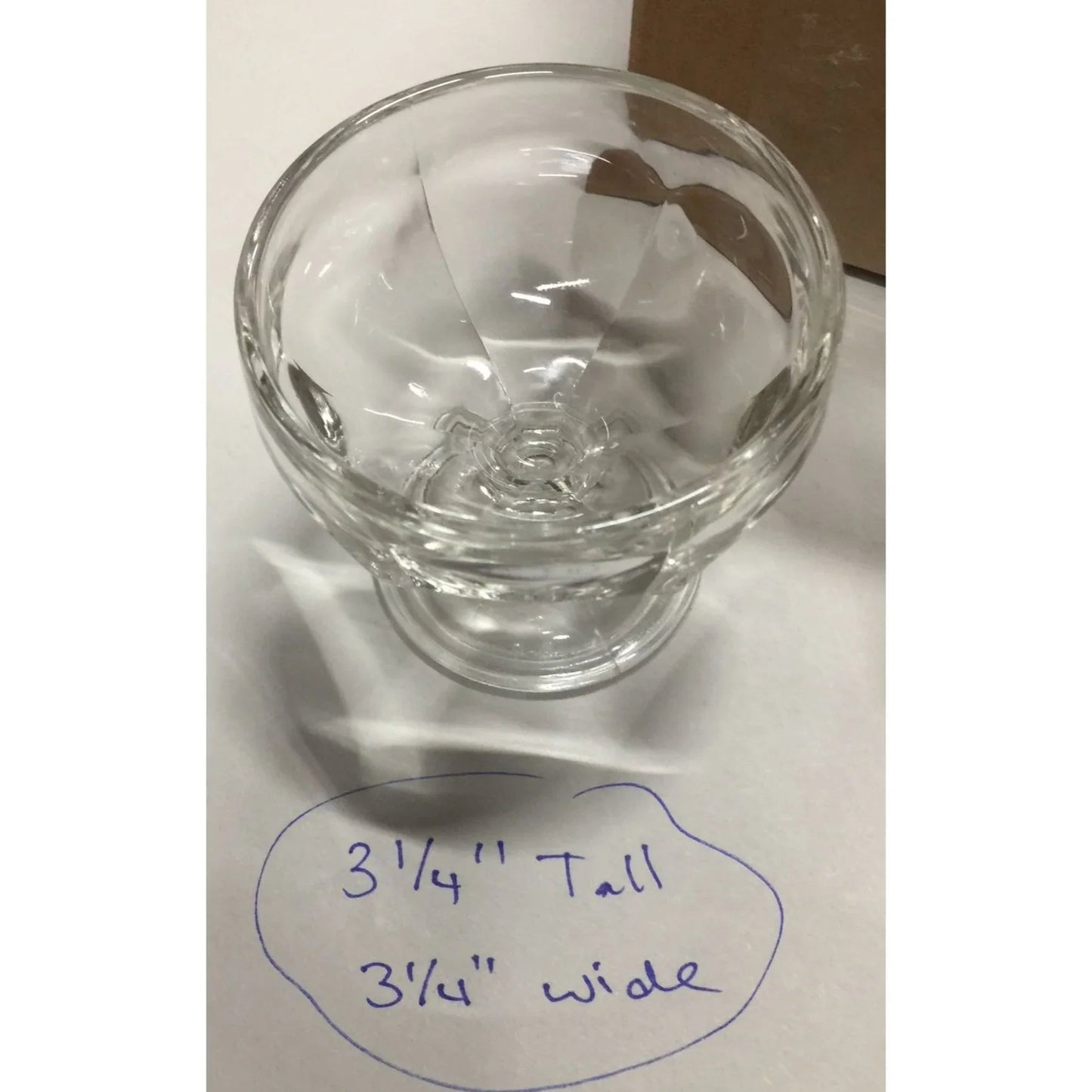 Set of 4 Vintage Clear Glass Footed Ice cream/Sundae Cups - A+ Stuff
