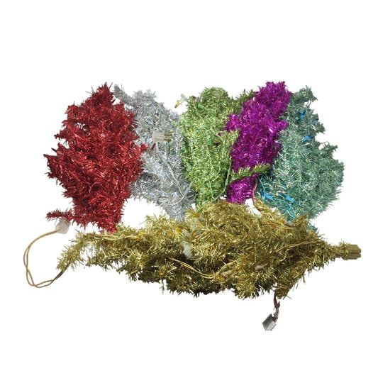 Set of 6 Colorful Pre Lit Artificial Christmas Trees - Red, Silver, Gold, Green, Purple, Blue - A+ Stuff - Seasonal & Holiday Decorations - A+ Stuff