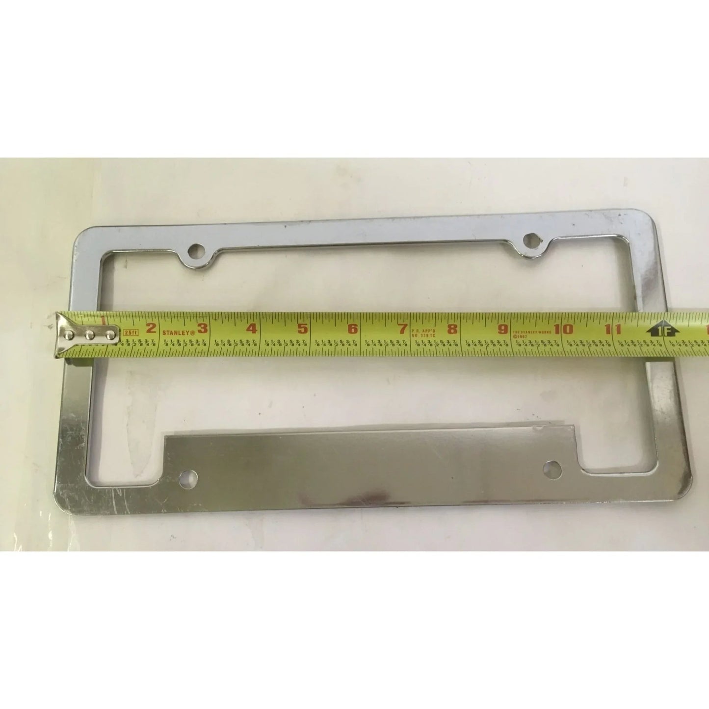 Silver Chrome License Plate Frame - about 12 by 6 inches - A+ Stuff - Auto Part - A+ Stuff