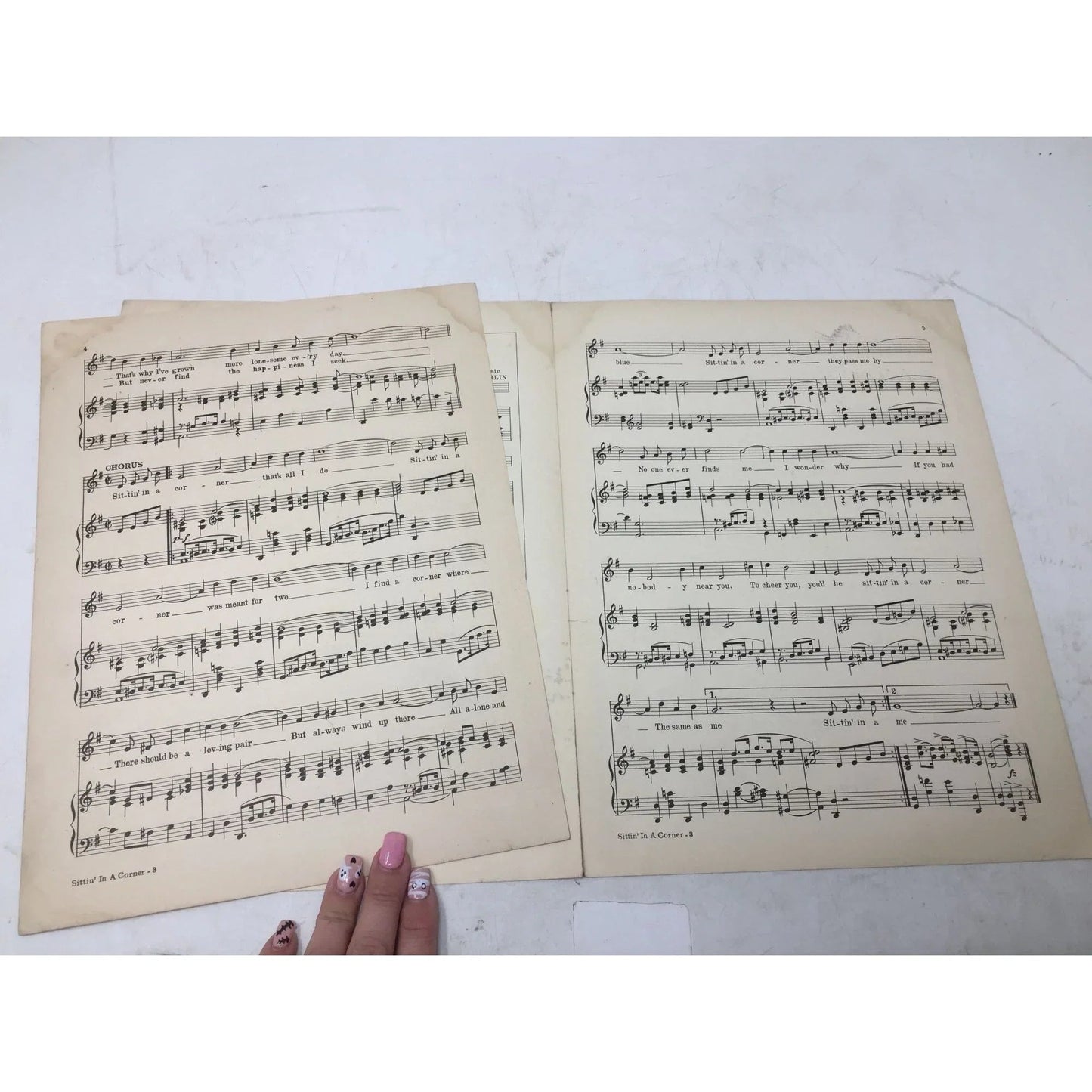 ''Sittin' In a Corner'' by Gus Kahn and Geo W Meyer Sheet Music Book - A+ Stuff - SHEET MUSIC - A+ Stuff