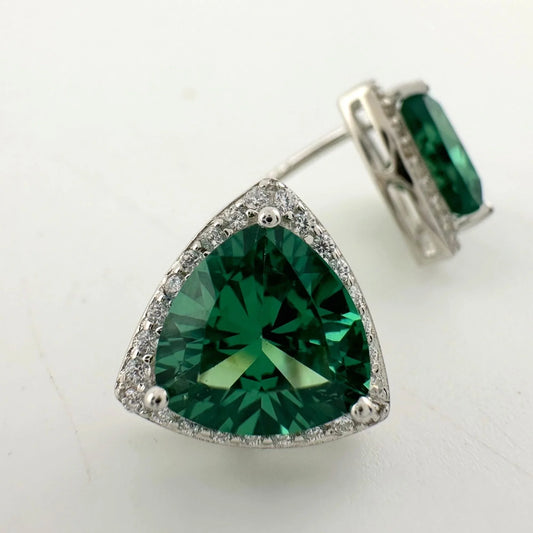 Trillion Cut 6.30 Ct Lab Created Color Changing Pariaba Gemstone Earrings - A+ Stuff