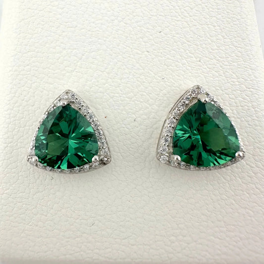 Trillion Cut 6.30 Ct Lab Created Color Changing Pariaba Gemstone Earrings - A+ Stuff