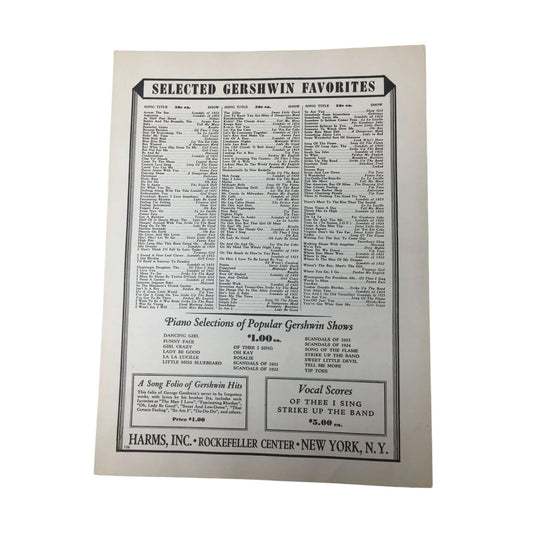 ''STRIKE UP THE BAND'' by Ira & George Gershwin Vintage Sheet Music - A+ Stuff - sheet music - A+ Stuff