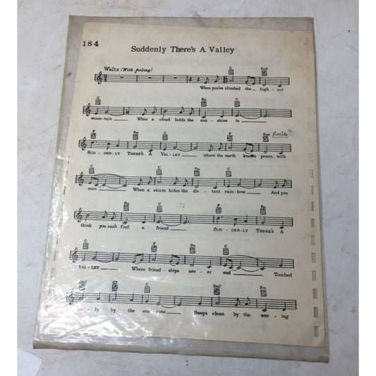 ''Suddenly There's A Valley'' and ''Almost Paradise'' Sheet Music Pages - A+ Stuff - SHEET MUSIC - A+ Stuff