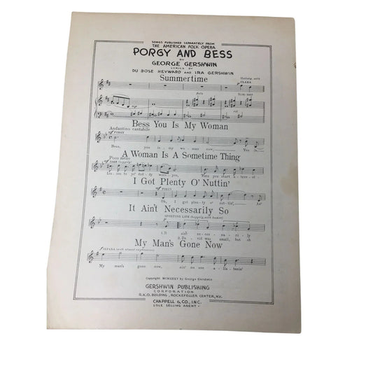 Summertime - The Theatre Guild Presents Porgy and Bess - A+ Stuff - SHEET MUSIC - A+ Stuff