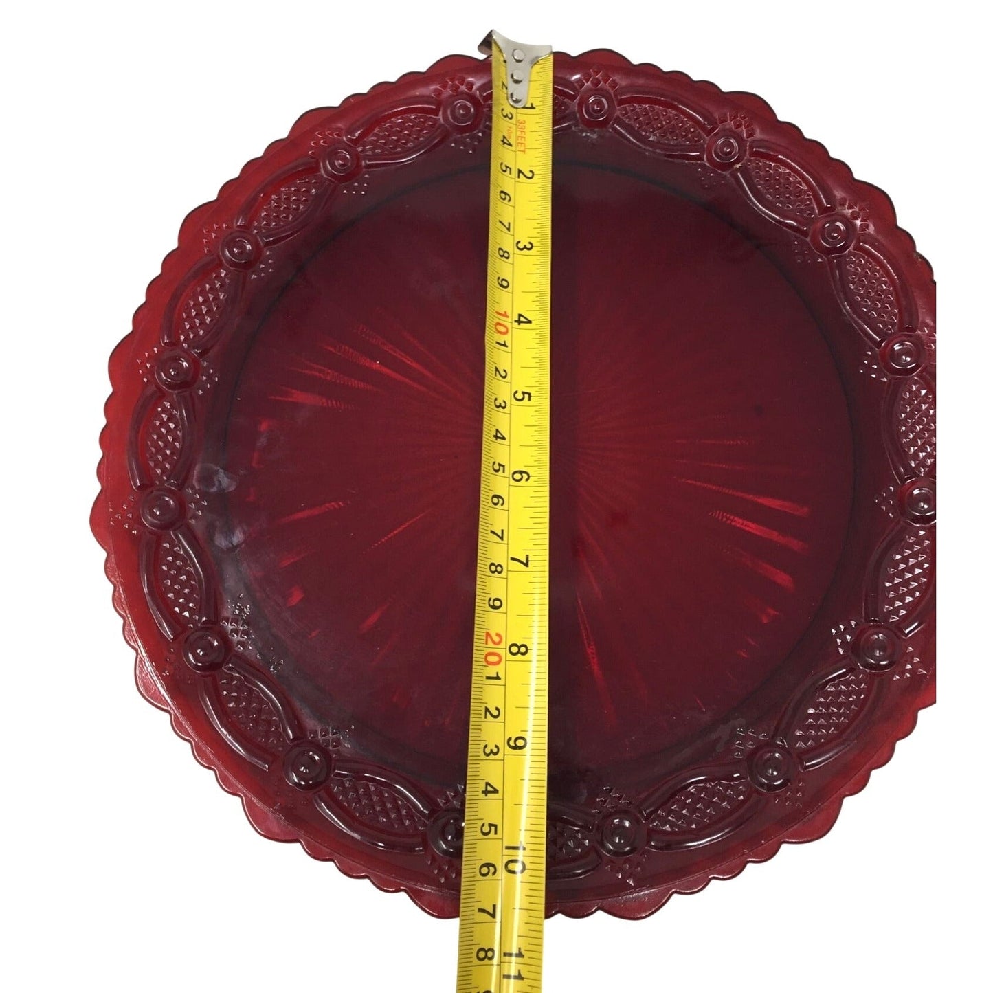 Vintage Avon 1876 Cape Cod Ruby Red Rimmed Dinner Plate (10.5") Avon A+ Stuff Drinking, Dining & More