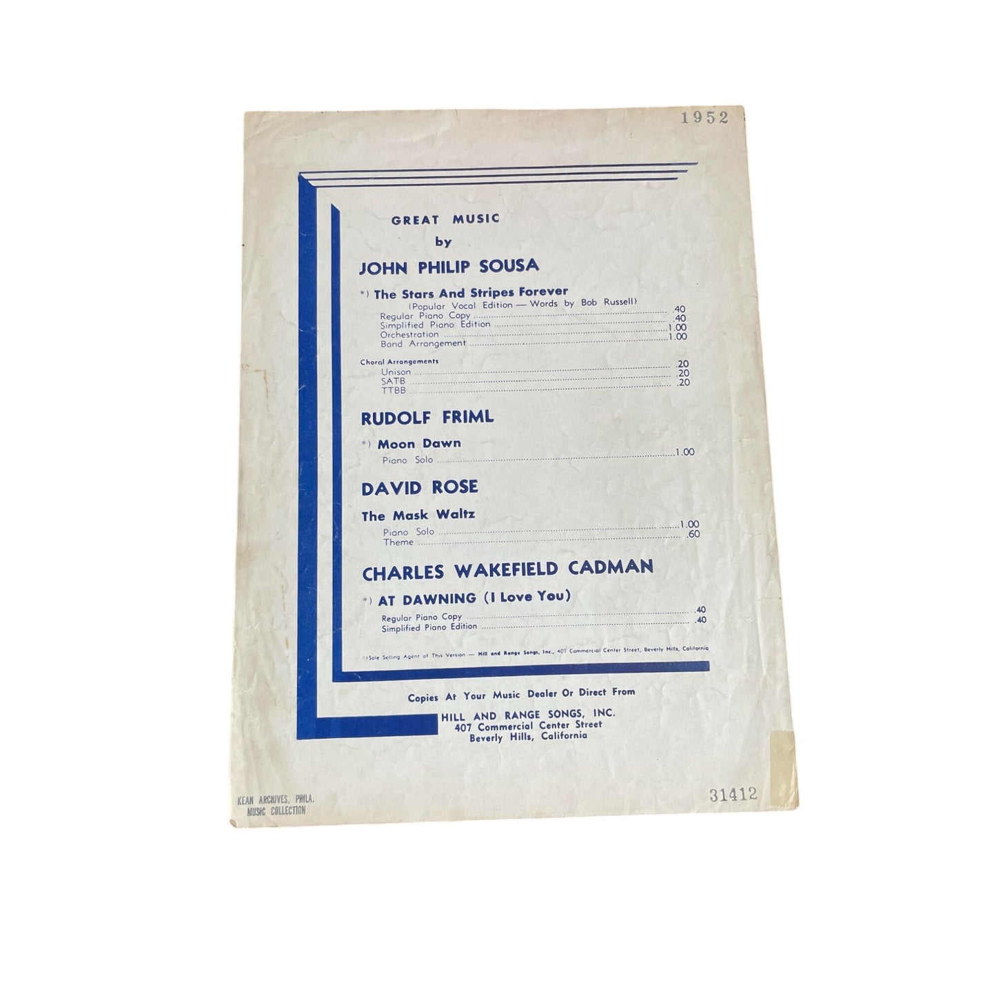 ''HOT TODDY'' Sheet Music by Ralph Flanagan and Herb Hendler