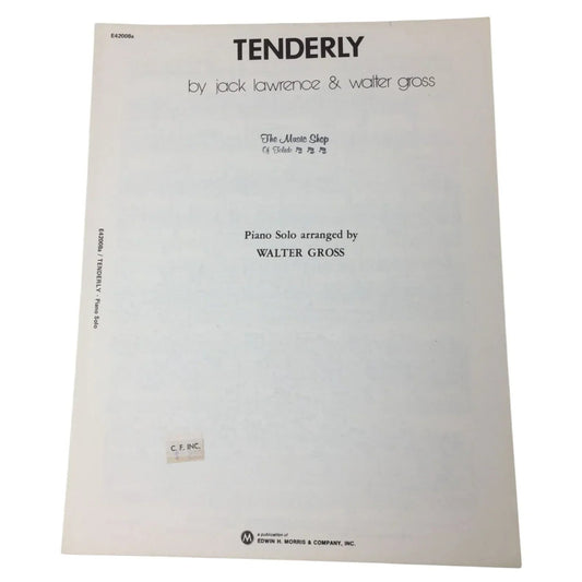 Tenderly by Jack Lawrence and Walter Gross - A+ Stuff - SHEET MUSIC - A+ Stuff