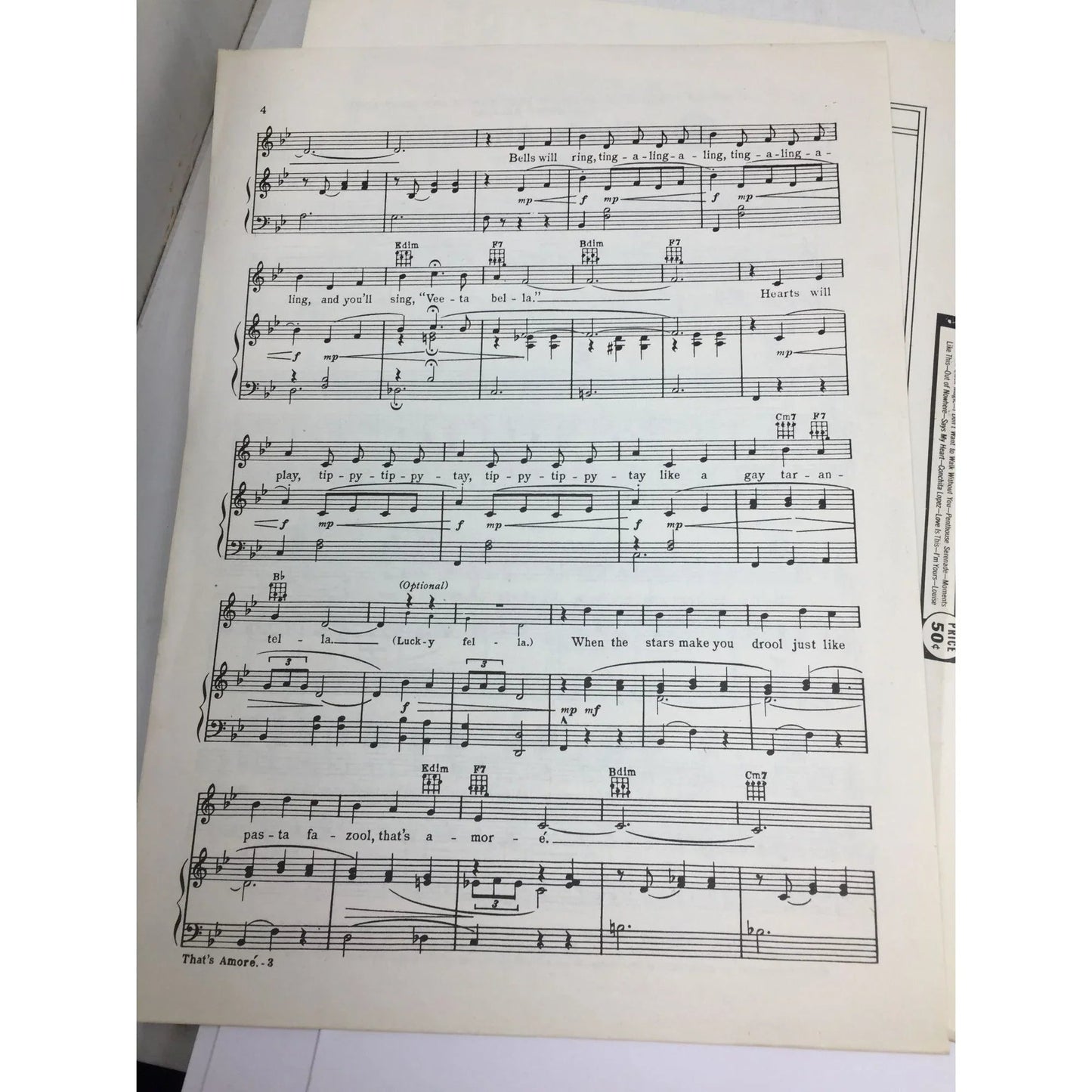 ''That's Amore (That's Love)'' by Jack Brooks and Harry Warren - A+ Stuff - Sheet Music - A+ Stuff