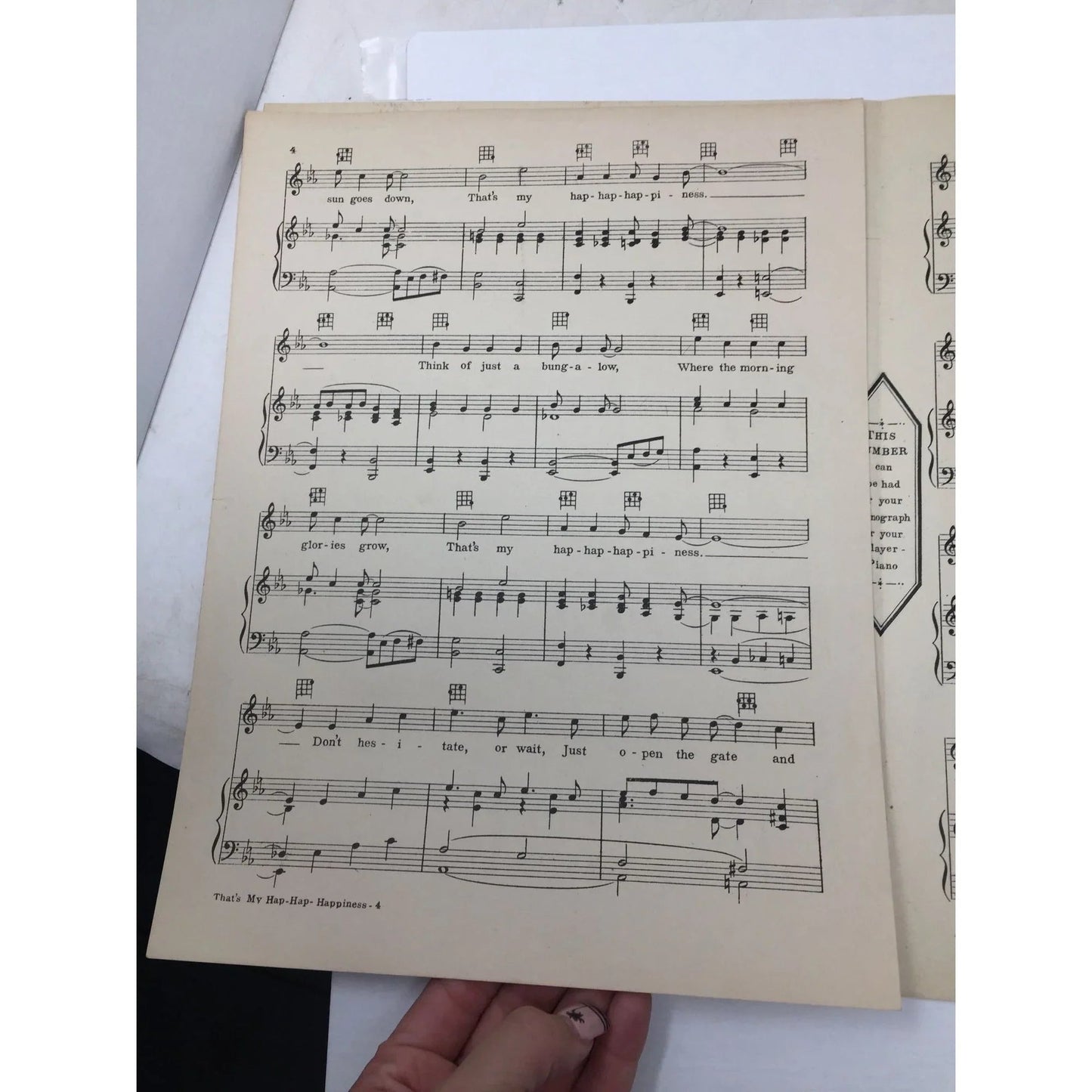''THAT'S MY HAP - HAP - HAPPINESS'' SHEET MUSIC - A+ Stuff - SHEET MUSIC - A+ Stuff