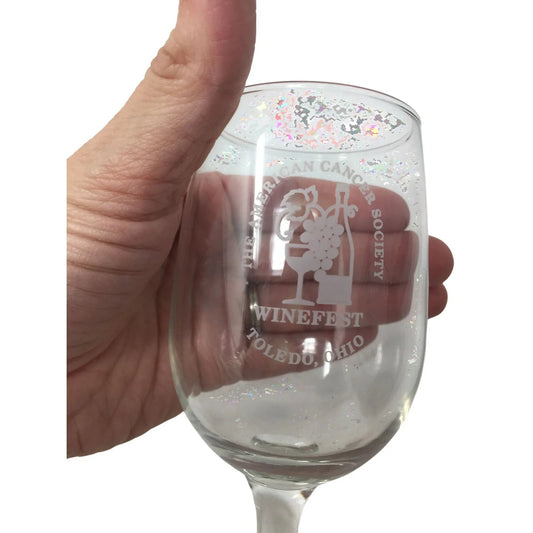 The American Cancer Society Winefest Toledo Oh Clear Glass Stemmed Wine Glass - A+ Stuff - Glass - A+ Stuff