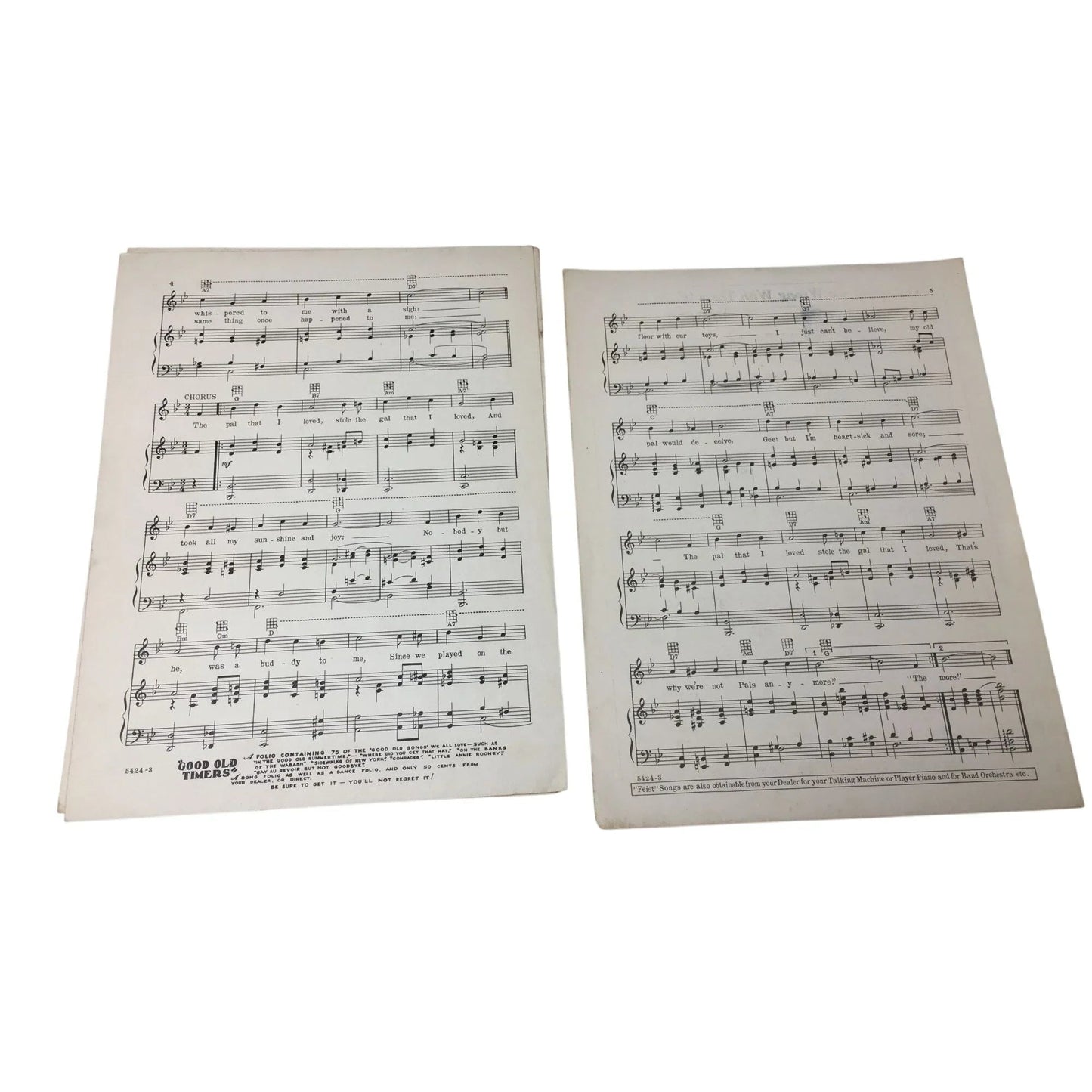 ''The Pal that I Loved Stole the Gal that I Loved'' Vintage sheet music - A+ Stuff - SHEET MUSIC - A+ Stuff