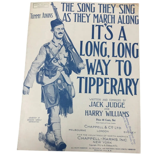 ''The Song They Sing As They March Along It's A Long, Long Way To Tipperary'' - A+ Stuff - SHEET MUSIC - A+ Stuff