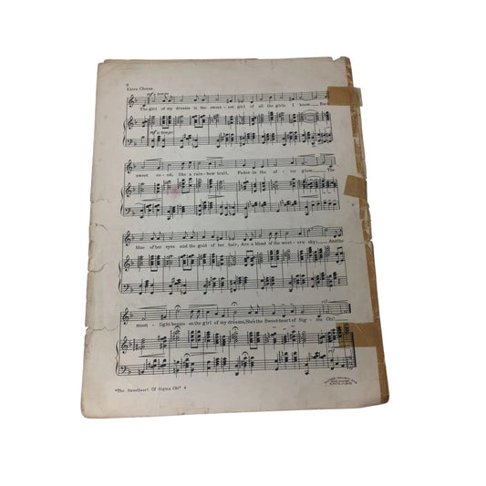 ''THE SWEETHEART OF SIGMA CHI'' VINTAGE SHEET MUSIC - A+ Stuff - SHEET MUSIC - A+ Stuff